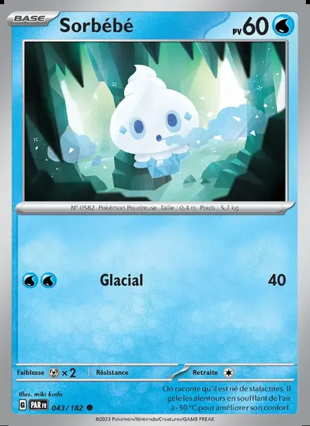 Sorbébé, carte Pokémon PAR 043 — extension Faille Paradoxe