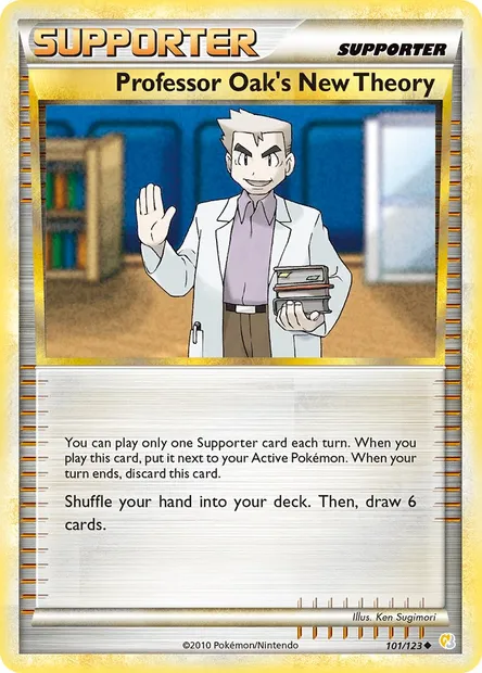 Professor Oak's New Theory, Pokémon card HS 101 — HeartGold SoulSilver set