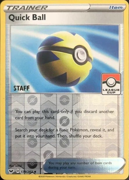 Rapide Ball, carte Pokémon LGP 179staff — extension League Promos