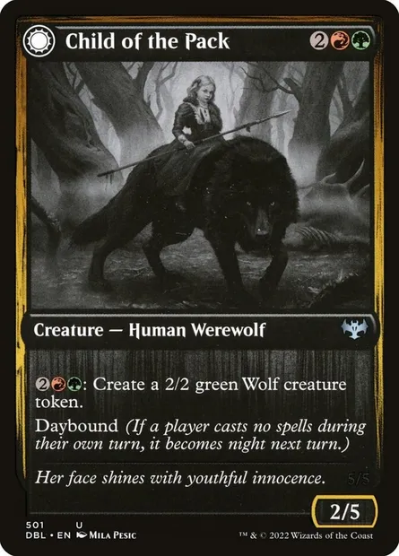 Child of the Pack // Savage Packmate, Magic card DBL 501 — Innistrad: Double Feature set