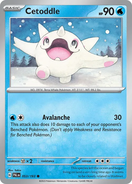 Cetoddle, Pokémon card PAL 053 — Paldea Evolved set