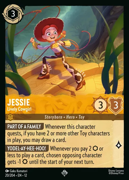 Jessie - Lively Cowgirl, Disney Lorcana card CH12-020 — Wilds Unknown set