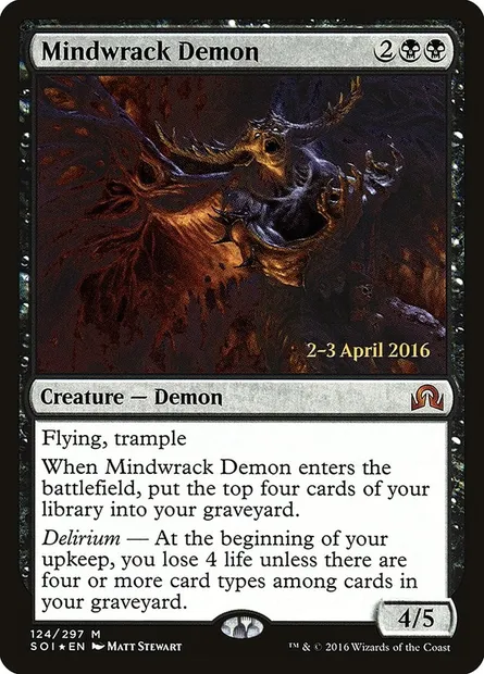 Mindwrack Demon, Magic card PSOI 124s — Shadows over Innistrad Promos set