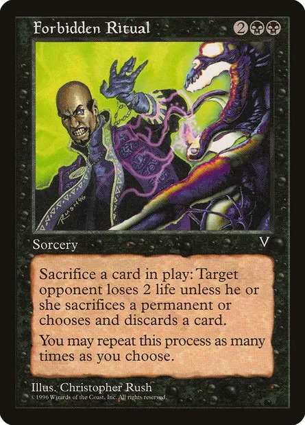 Forbidden Ritual, Magic card VIS 60 — Visions set