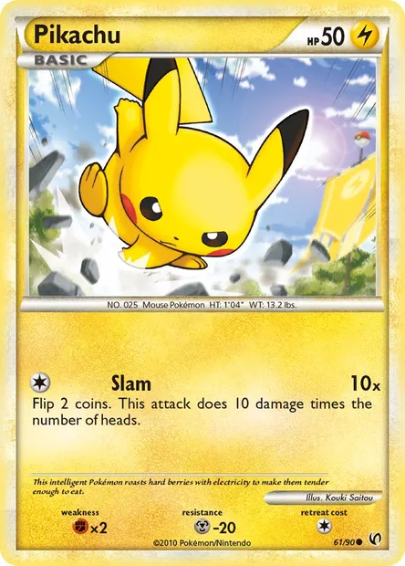 Pikachu, Pokémon card UD 61 — Undaunted set