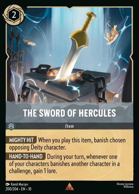 The Sword of Hercules, Disney Lorcana card CH10-200 — Whispers in the Well set