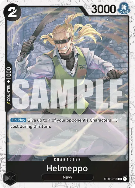 Helmeppo, One Piece card ST06-010 — Absolute Justice set