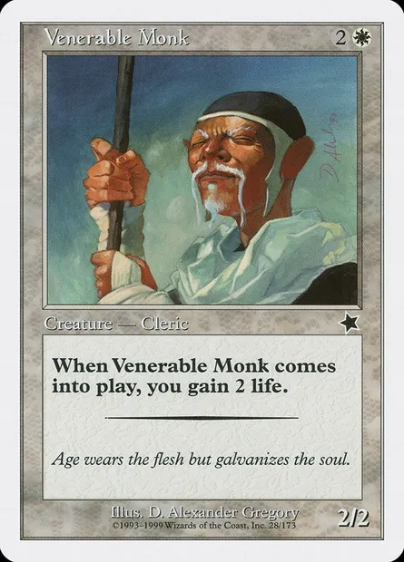 Moine vénérable, carte Magic S99 28 — extension Starter 1999
