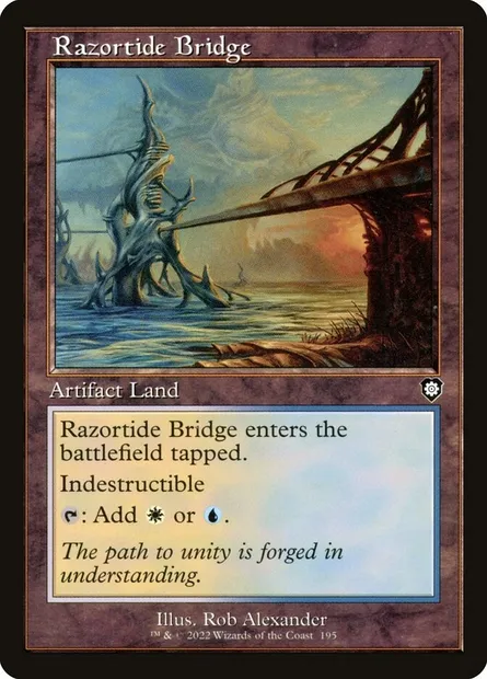 Razortide Bridge, Magic card BRC 195 — The Brothers' War Commander set