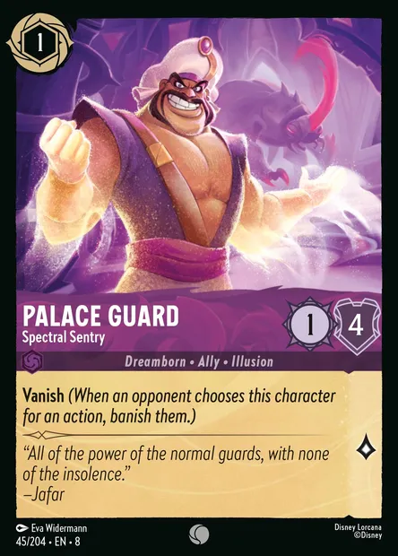 Palace Guard - Spectral Sentry, Disney Lorcana card CH8-045 — The Reign of Jafar set