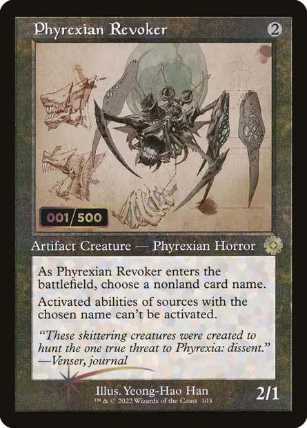 Révocateur phyrexian, carte Magic BRR 103z — extension The Brothers' War Retro Artifacts