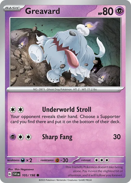 Greavard, Pokémon card SVI 105 — Scarlet & Violet set