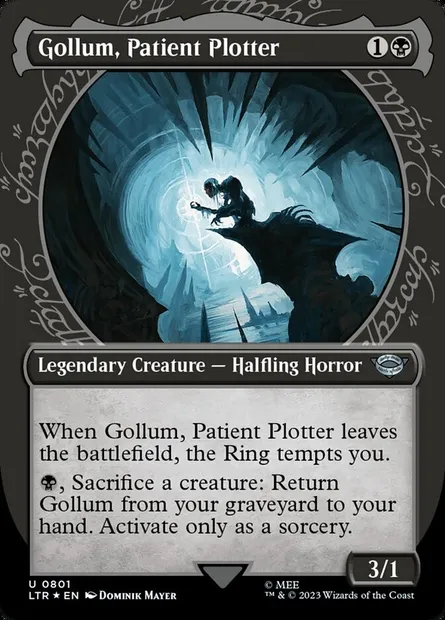 Gollum, Patient Plotter, Magic card LTR 801 — The Lord of the Rings: Tales of Middle-earth set
