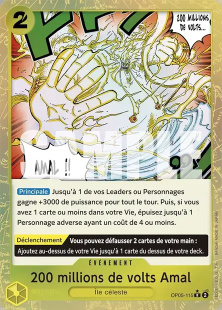 200 millions de volts Amal, carte One Piece OP05-115 — extension AWAKENING OF THE NEW ERA
