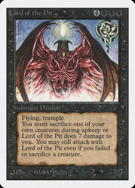 Lord of the Pit, Magic card 2ED 115 — Unlimited Edition set