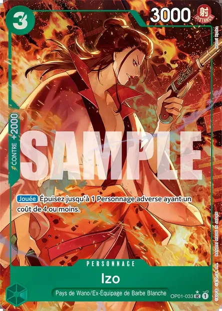 Izo, carte One Piece OP01-033 — extension ROMANCE DAWN
