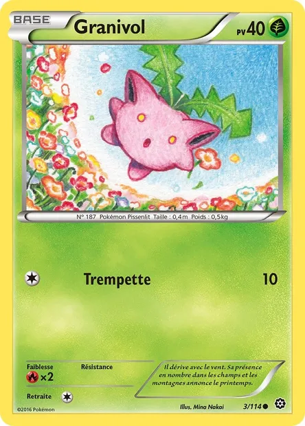 Granivol, carte Pokémon STS 3 — extension Offensive Vapeur