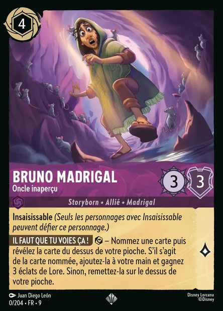 Bruno Madrigal - Oncle inaperçu, carte Disney Lorcana CH9-000 — extension Fabuleux