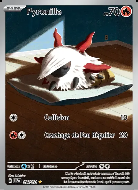 Pyronille, carte Pokémon SSP 196 — extension Étincelles Déferlantes