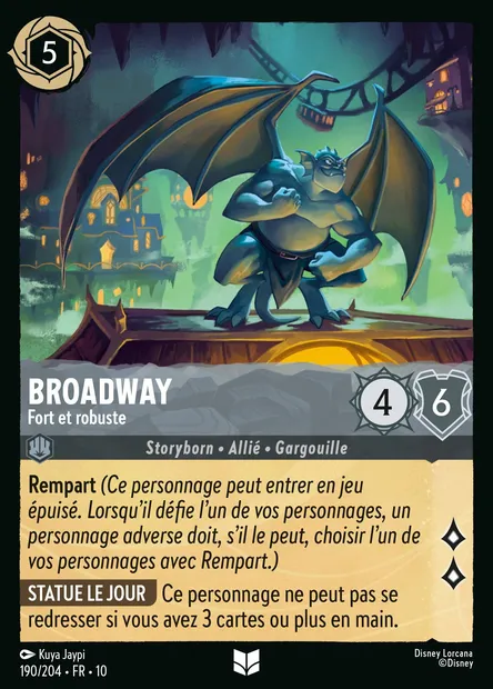Broadway - Fort et robuste, carte Disney Lorcana CH10-190 — extension Lueurs dans les Profondeurs