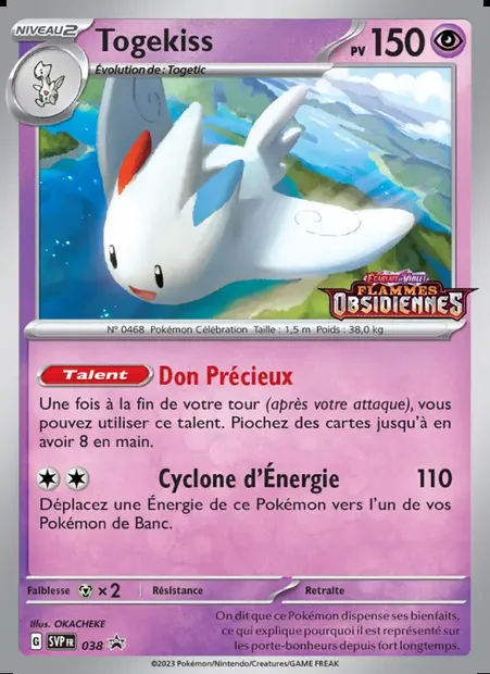 Togekiss, carte Pokémon PR-SV 038 — extension SVP Black Star Promos