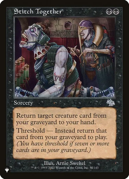 Cousus ensemble, carte Magic PLST JUD-72 — extension The List