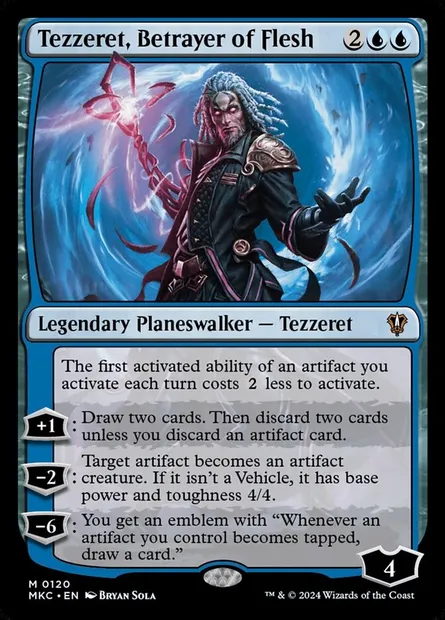 Tezzeret, Betrayer of Flesh, Magic card MKC 120 — Murders at Karlov Manor Commander set