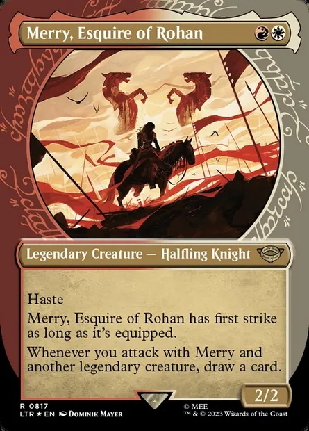 Merry, écuyer du Rohan, carte Magic LTR 817 — extension Le Seigneur des Anneaux : chroniques de la Terre du Milieu
