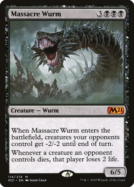 Massacre Wurm, Magic card M21 114 — Core Set 2021 set