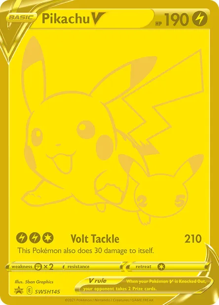 Pikachu V, Pokémon card SWSH 145 — SWSH Black Star Promos set