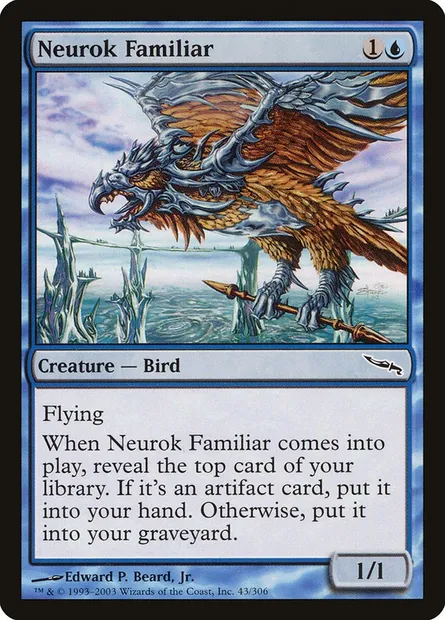 Neurok Familiar, Magic card MRD 43 — Mirrodin set