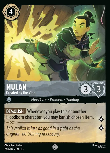 Mulan - Created by the Vine, Disney Lorcana card CH13-192 — Attack of the Vine! set