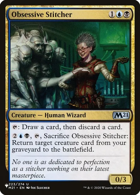 Obsessive Stitcher, Magic card PLST M21-223 — The List set