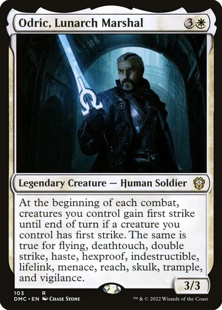 Odric, Lunarch Marshal, Magic card DMC 103 — Dominaria United Commander set
