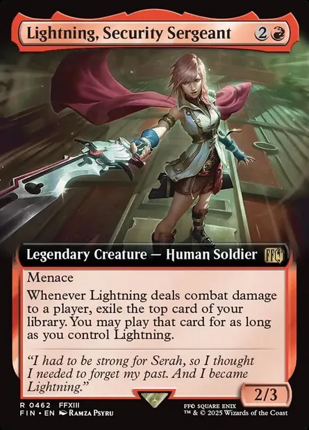 Lightning, Security Sergeant, Magic card FIN 462 — Final Fantasy set