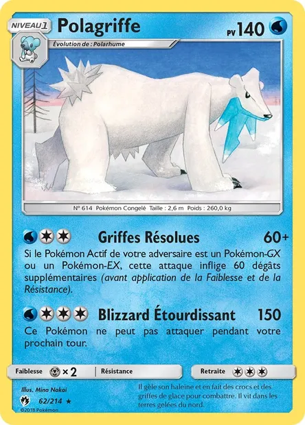 Polagriffe, carte Pokémon LOT 62 — extension Tonnerre Perdu