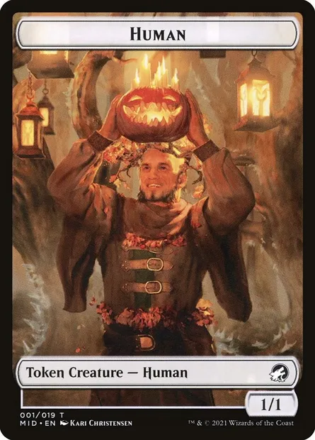 Human, carte Magic TMID 1 — extension Innistrad: Midnight Hunt Tokens