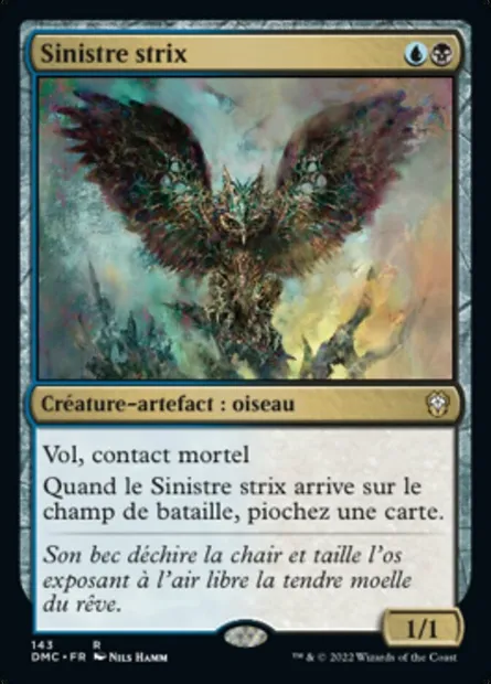Sinistre strix, carte Magic DMC 143 — extension Dominaria United Commander