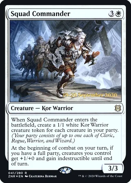 Commandant d'escouade, carte Magic PZNR 41s — extension Zendikar Rising Promos
