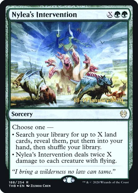 Nylea's Intervention, Magic card PTHB 188s — Theros Beyond Death Promos set
