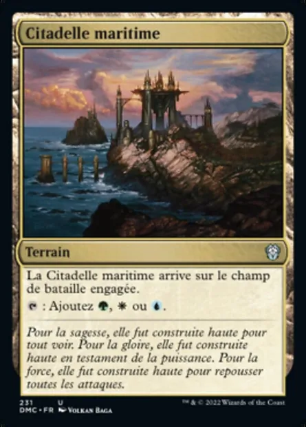 Citadelle maritime, carte Magic DMC 231 — extension Dominaria United Commander