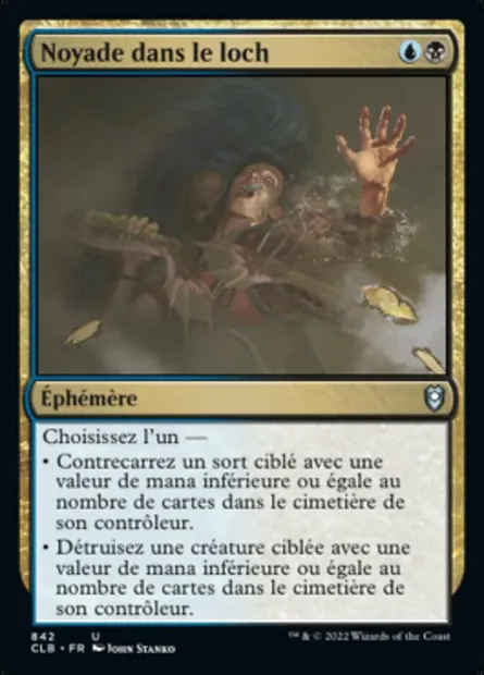 Noyade dans le loch, carte Magic CLB 842 — extension Commander Légendes : la bataille de la Porte de Baldur