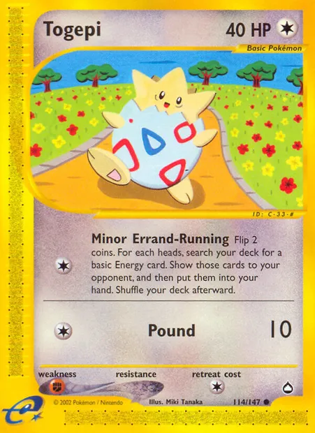 Togepi, Pokémon card AQ 114 — Aquapolis set