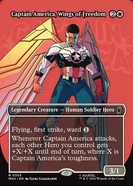Captain America, Wings of Freedom, Magic card MSH 353 — Marvel Super Heroes set