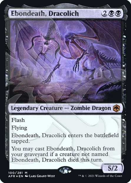 Ebondeath, Dracolich, Magic card PAFR 100a — Adventures in the Forgotten Realms Promos set