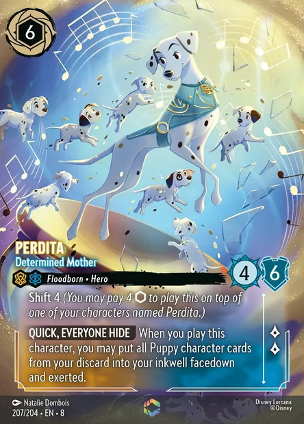Perdita - Determined Mother, Disney Lorcana card CH8-207 — The Reign of Jafar set
