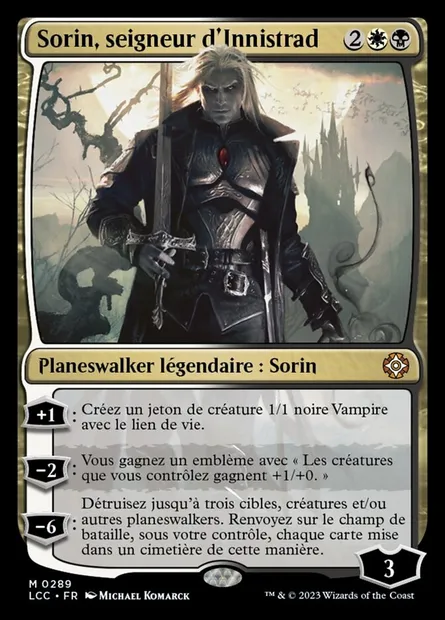 Sorin, seigneur d'Innistrad, carte Magic LCC 289 — extension The Lost Caverns of Ixalan Commander