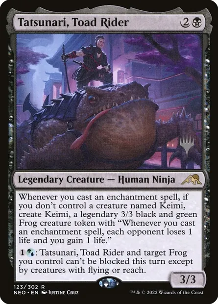 Tatsunari, Toad Rider, Magic card PNEO 123p — Kamigawa: Neon Dynasty Promos set