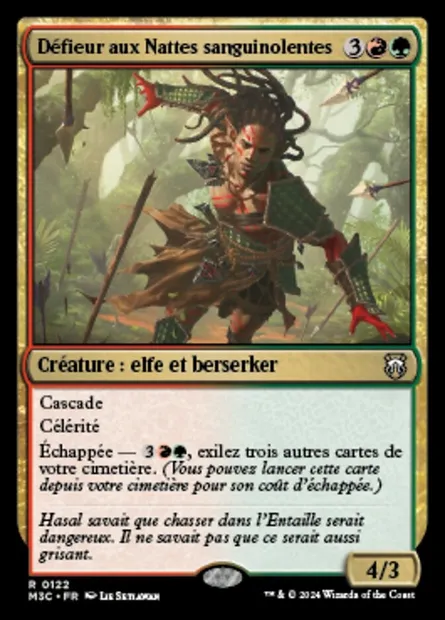 Défieur aux Nattes sanguinolentes, carte Magic M3C 122 — extension Modern Horizons 3 Commander