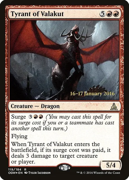 Tyran de Valakut, carte Magic POGW 119s — extension Oath of the Gatewatch Promos